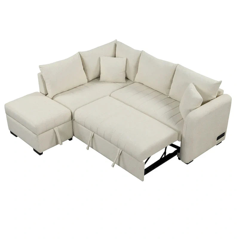 Roomfitters L-Shaped Sleeper Sofa with USB Ports, Power Outlets, and Versatile Storage Ottoman - image 18
