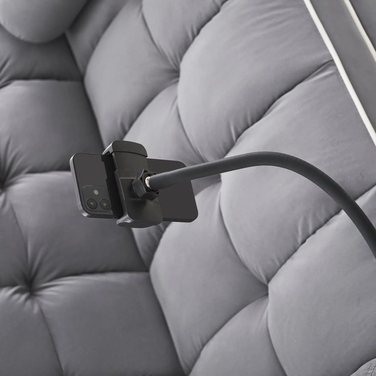 3 in 1 Sleeper Sofa Couch Bed,Small Tufted Velvet Convertible Loveseat Futon Sofa w/Pullout Bed,Adjustable Backrest,Cylinder Pillows,Multi-Pockets,Phone Holder for Living Room Apartment,Grey,55.5" - image 4