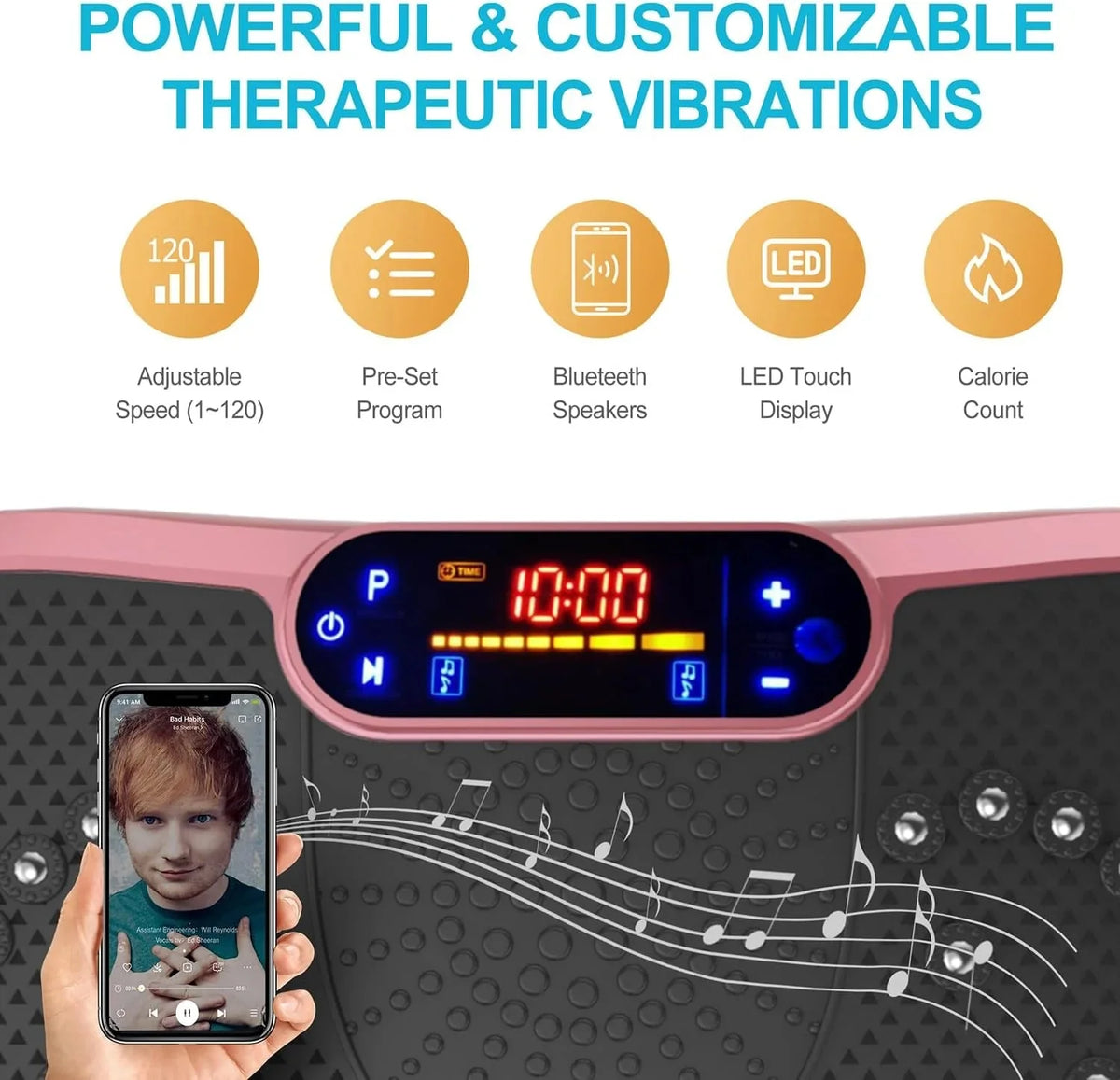 Vibration Plate Fitness Platform Exercise Machine Vibrating Lymphatic Drainage Shaking Full Body Shaker Workout Vibrate Stand Shake Board Sport Gym for Weight Loss Fat Burner for Women Men - image 44