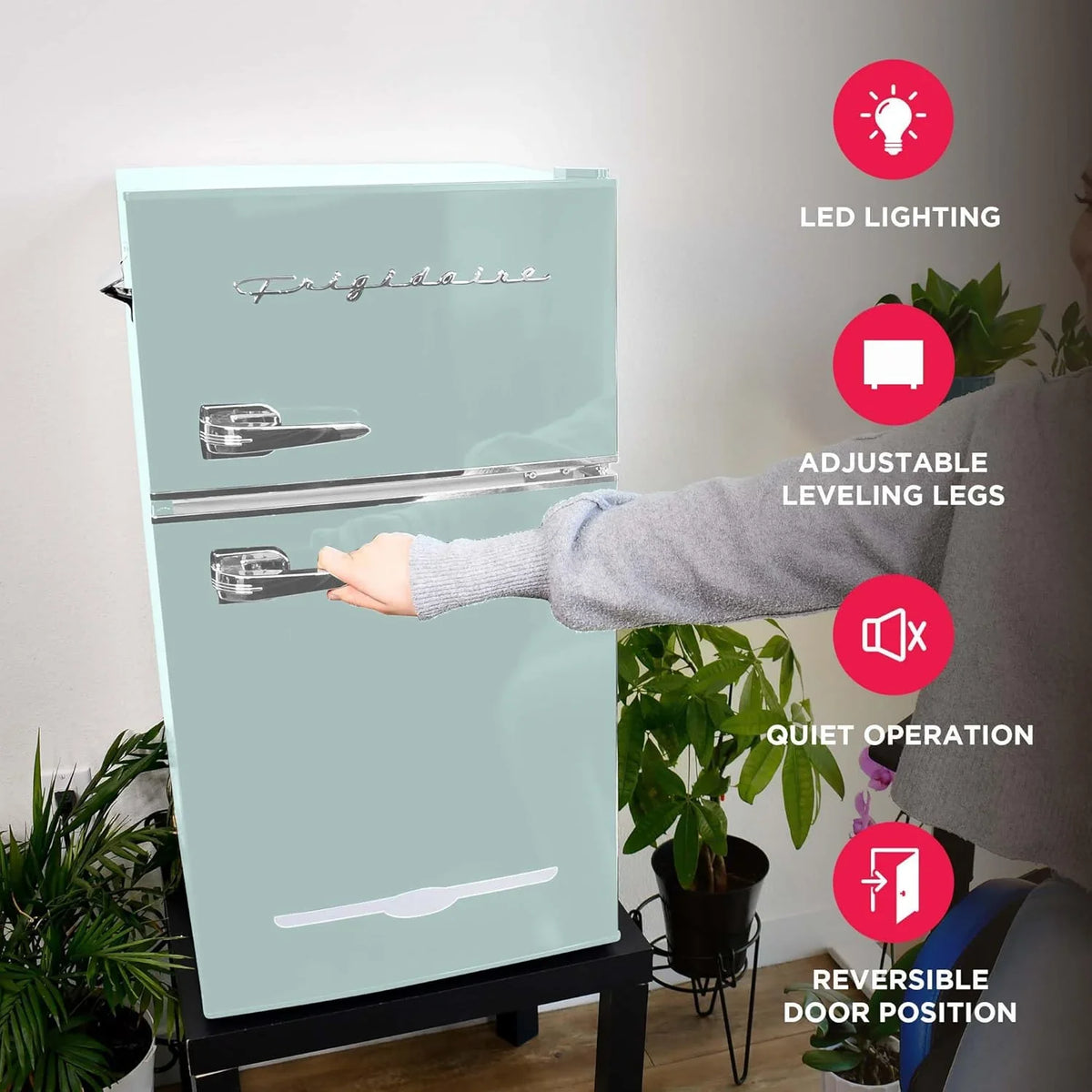 Frigidaire Retro Mini Fridge with Freezer Side Bottle Opener-Small 2 Door Refrigerator Office Bar - image 6