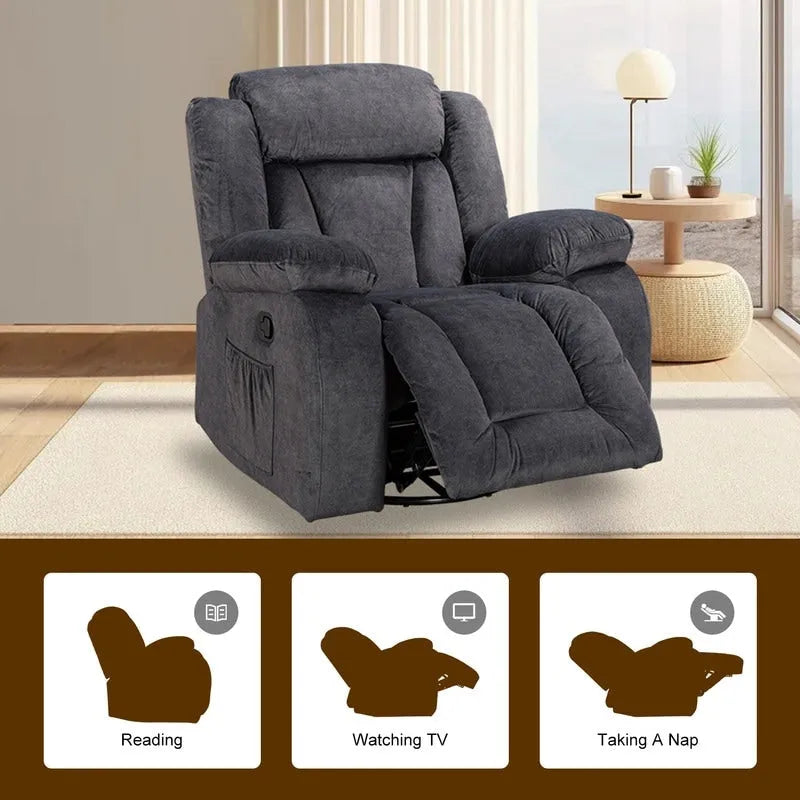 Upholstered Recliner with Rocking and Swiveling Features - image 21