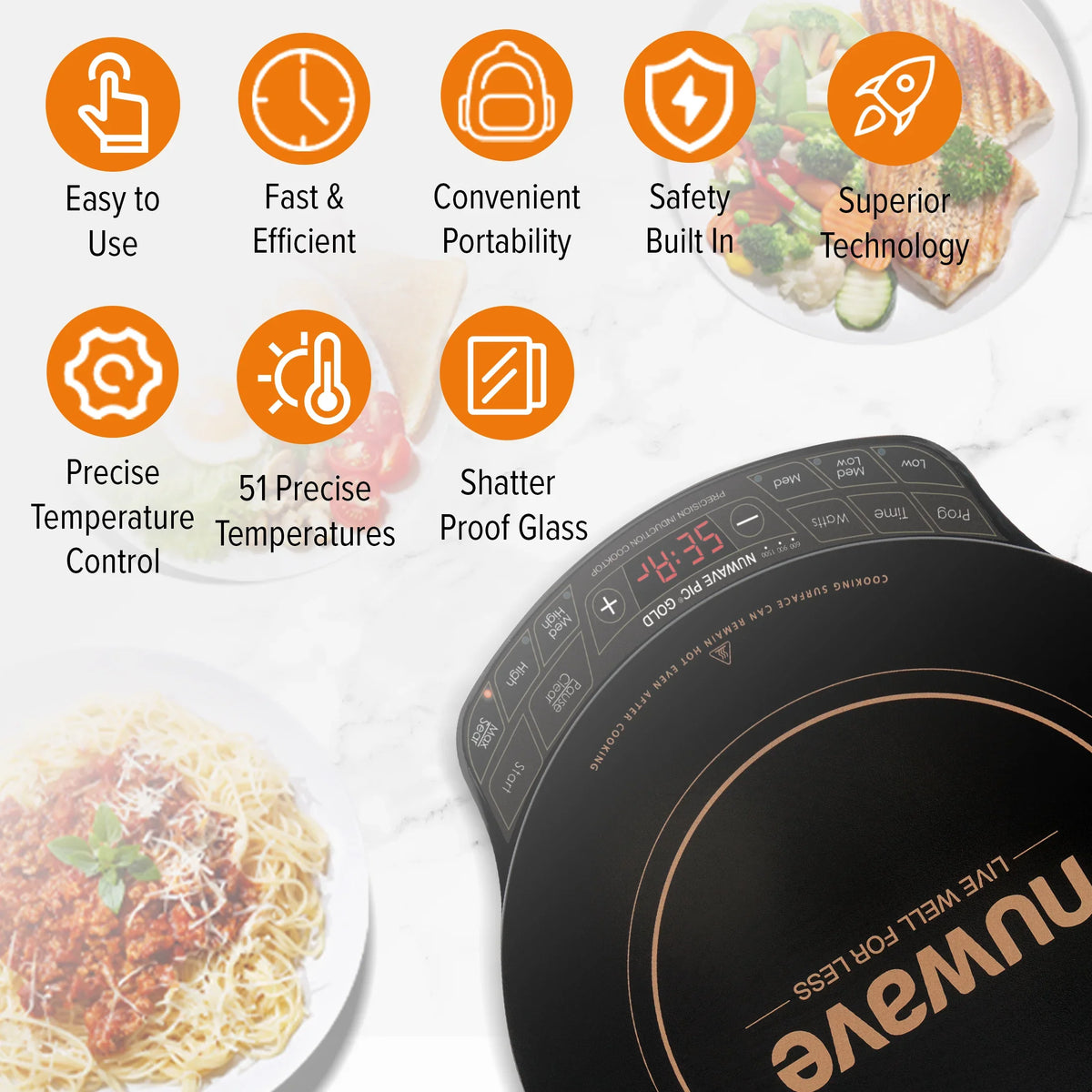 NuWave Electric Double Induction Cooktop 8- Portable Ultrathin with Sensor Touch Precision Induction Cooktop Burner, Home - image 11