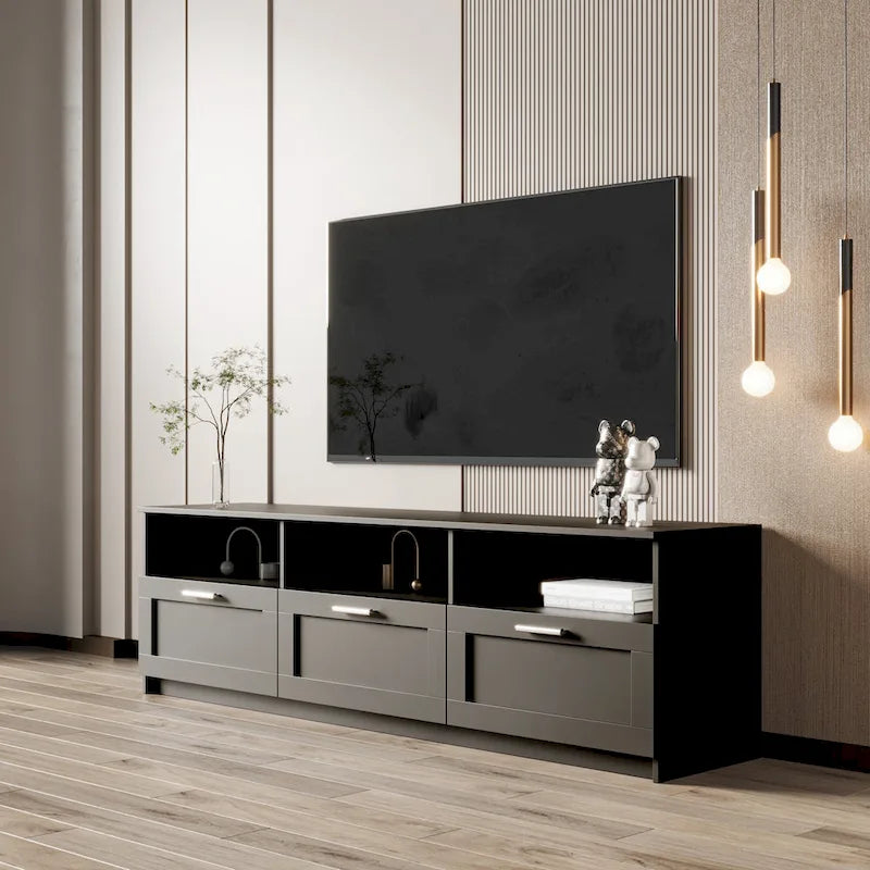 Contemporary 70.87" TV Cabinet with 3 Storage Drawers - Stylish Entertainment Center for Living Room - image 18