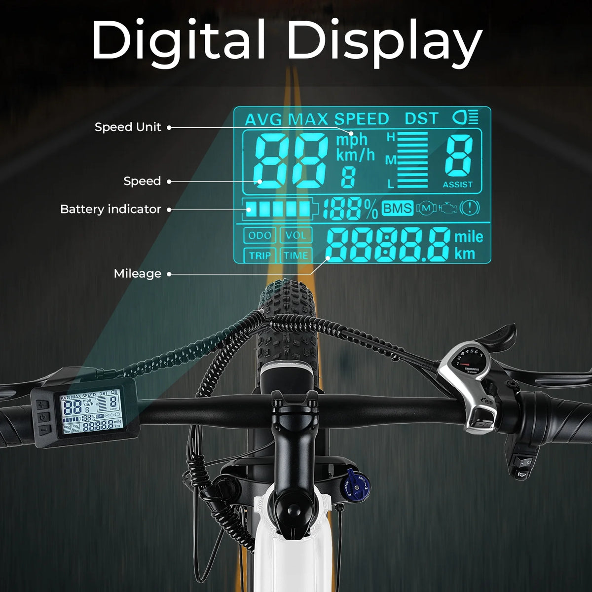 ANCHEER Electric Bike for Adults Peak 1000W Electric Bicycle 48V 15AH Battery Electric Bike 26" x 4.0" Fat Tire - image 16
