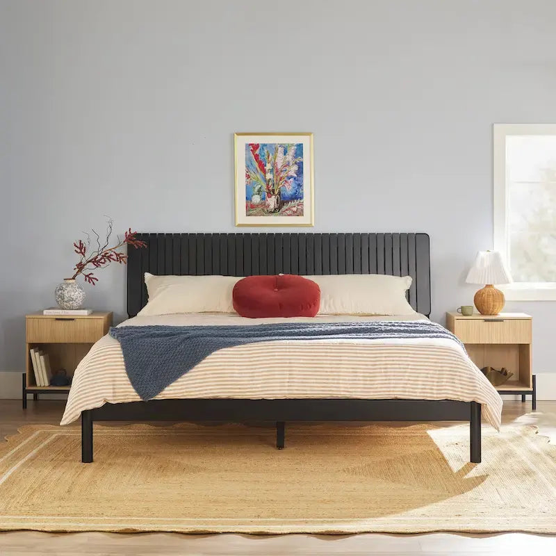 Modern King Bed with Slatted Headboard by Middlebrook Designs - image 1