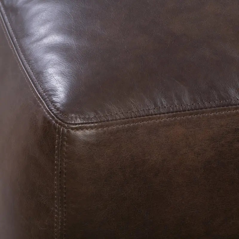 Poly & Bark Denver Leather Ottoman - Authentic Full Grain Italian Leather - image 35