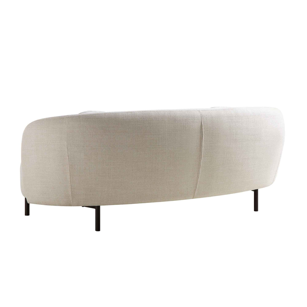 3-Seater Curved Sofa with Ball Cushions, Beige Linen Blend - image 12