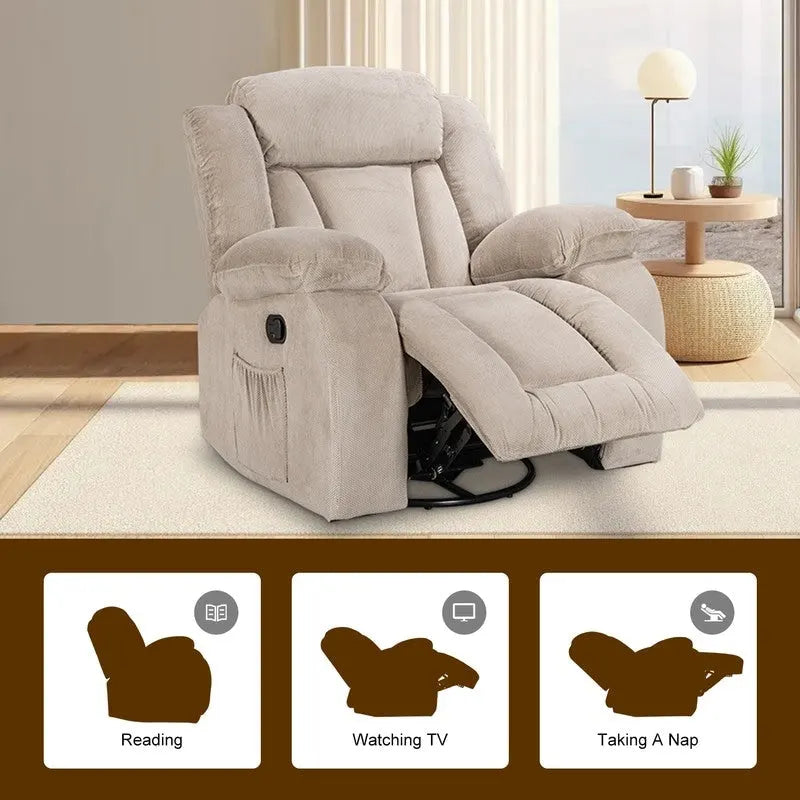 Upholstered Recliner with Rocking and Swiveling Features - image 36