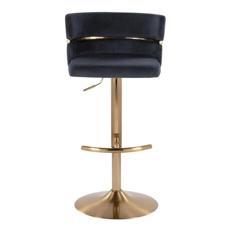 Set of 2 Silver Orchid Lena Adjustable Bar Stools with Rounded T Footrest - image 26
