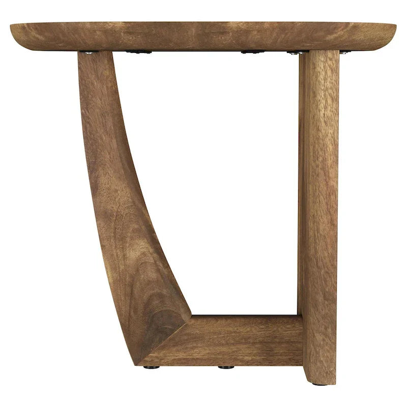 Leti L-Shaped Side End Table with 22-Inch Brown Mango Wood Top - image 4