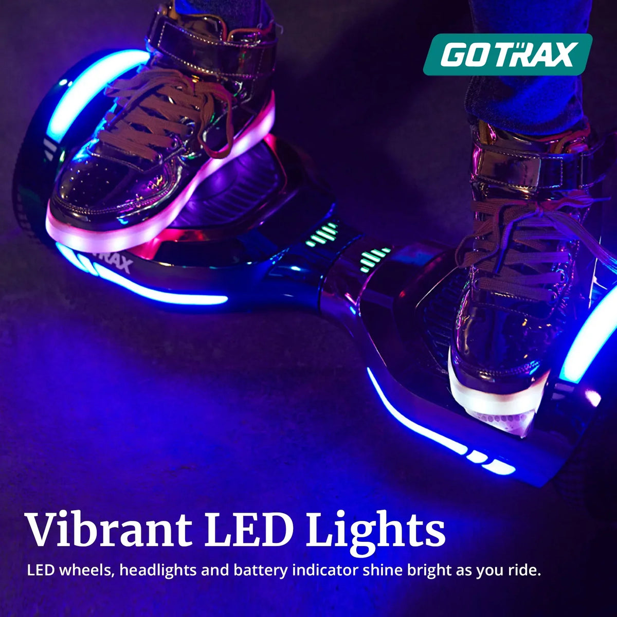 GOTRAX GLIDE PRO Bluetooth Hoverboard, 6.5" Wheels and 7 Colors Lights Self Balancing Scooters for 44-176lbs Kids Adults Silver - image 3