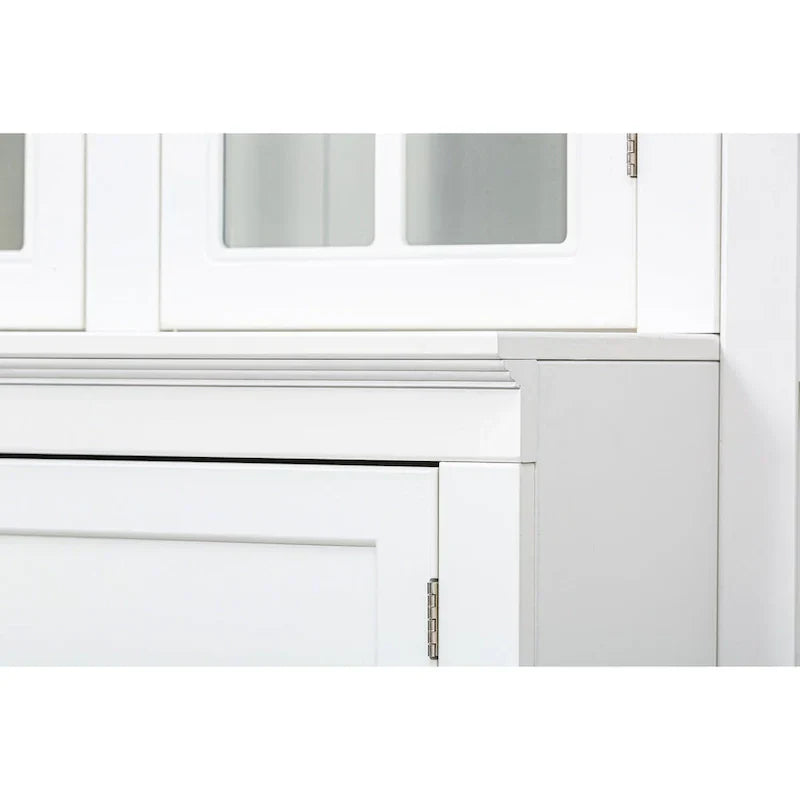 75.25-Inch Tall Traditional Display Cabinet with Tempered Glass Double Doors – Perfect for Living Room, Kitchen, and Home - image 11