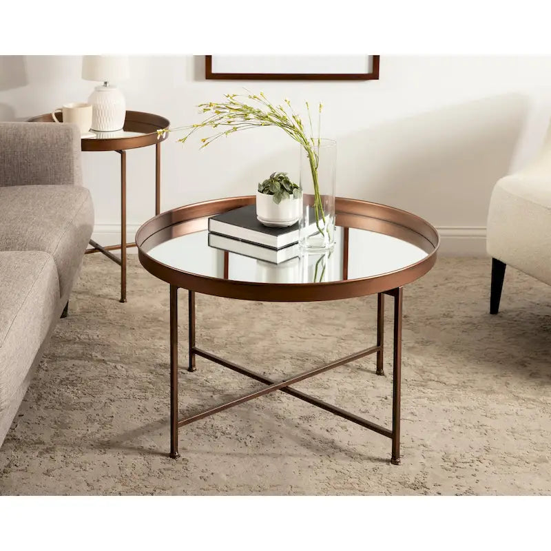 Kate and Laurel Celia 28.25-Inch Round Metal Coffee Table - image 9