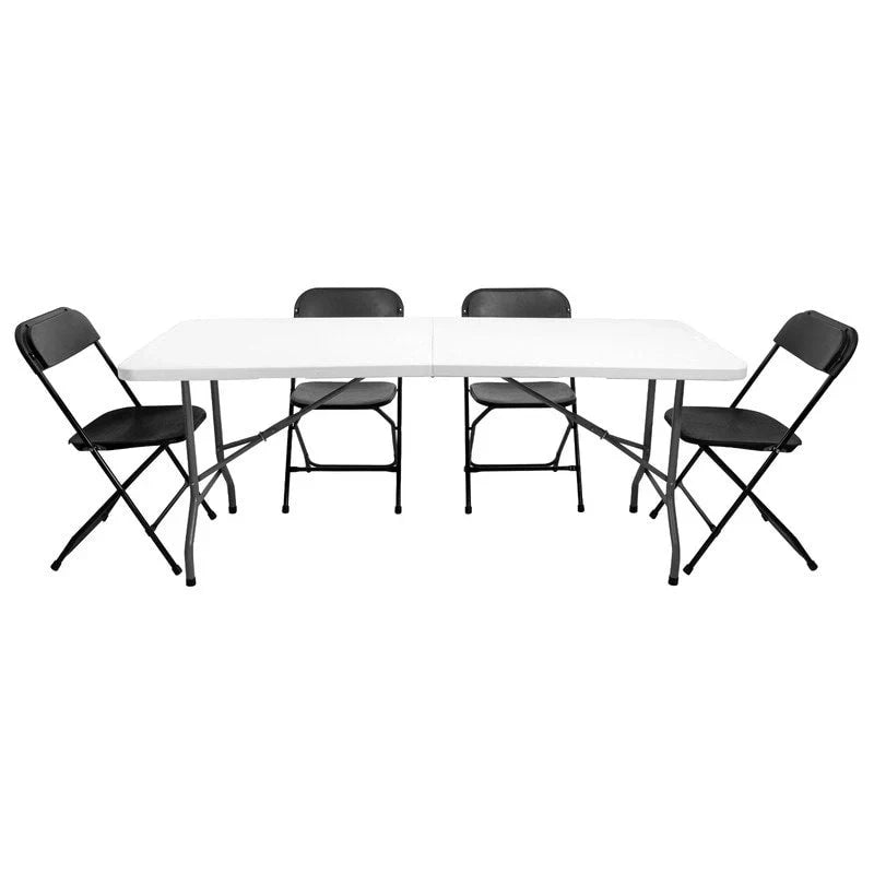 Set of 4 Portable Stackable Plastic Folding Chairs with Steel Frame for Indoor and Outdoor Events - image 5