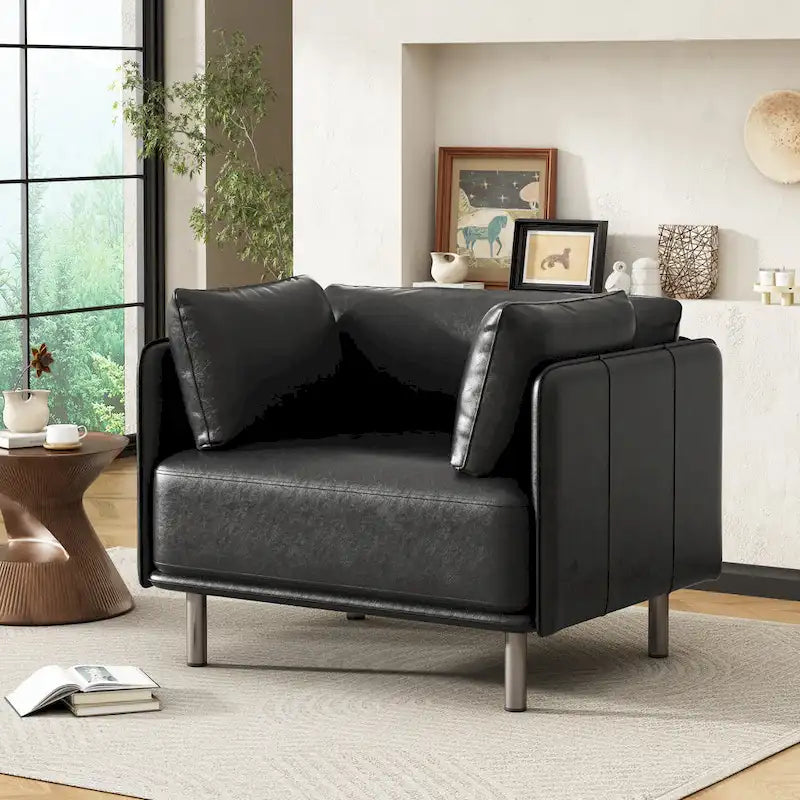 Christopher Knight Home Daphne Faux Leather Lounge Chair - image 4