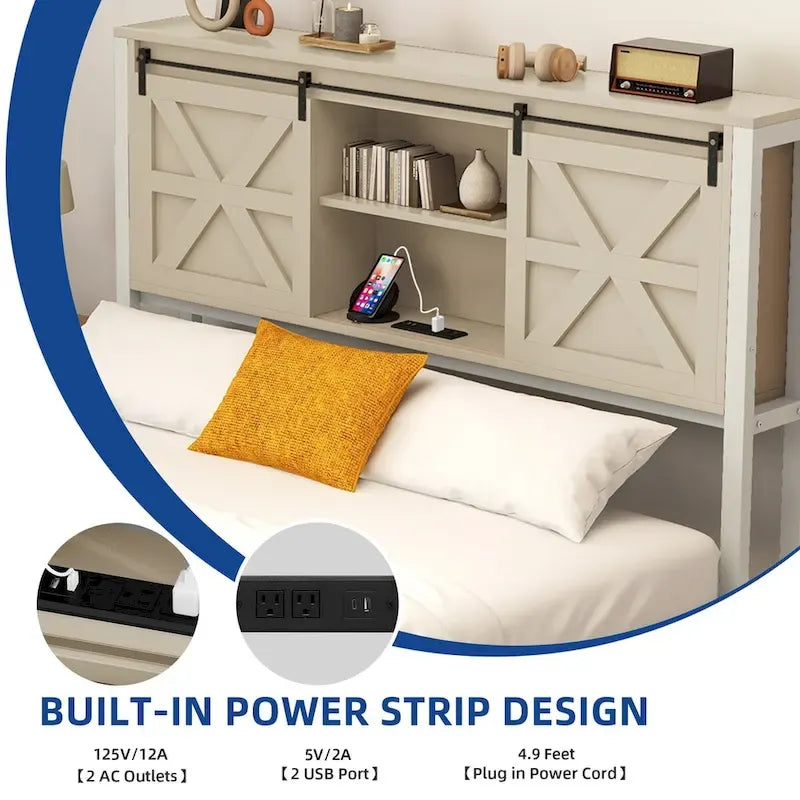 Moasis Farmhouse Oak Queen/King Size Bed Frame - image 3