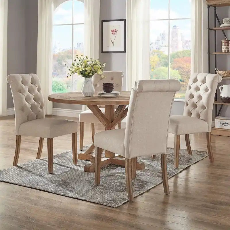 iNSPIRE Q Artisan Benchwright X-Base 48-Inch Round Dining Set - image 1