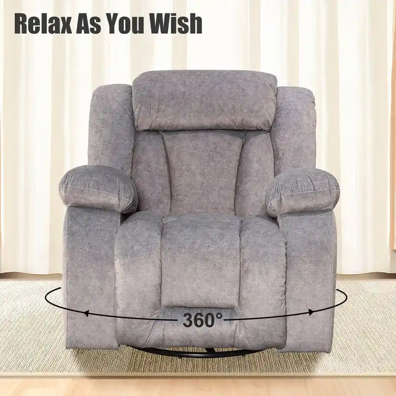 Upholstered Recliner with Rocking and Swiveling Features - image 30