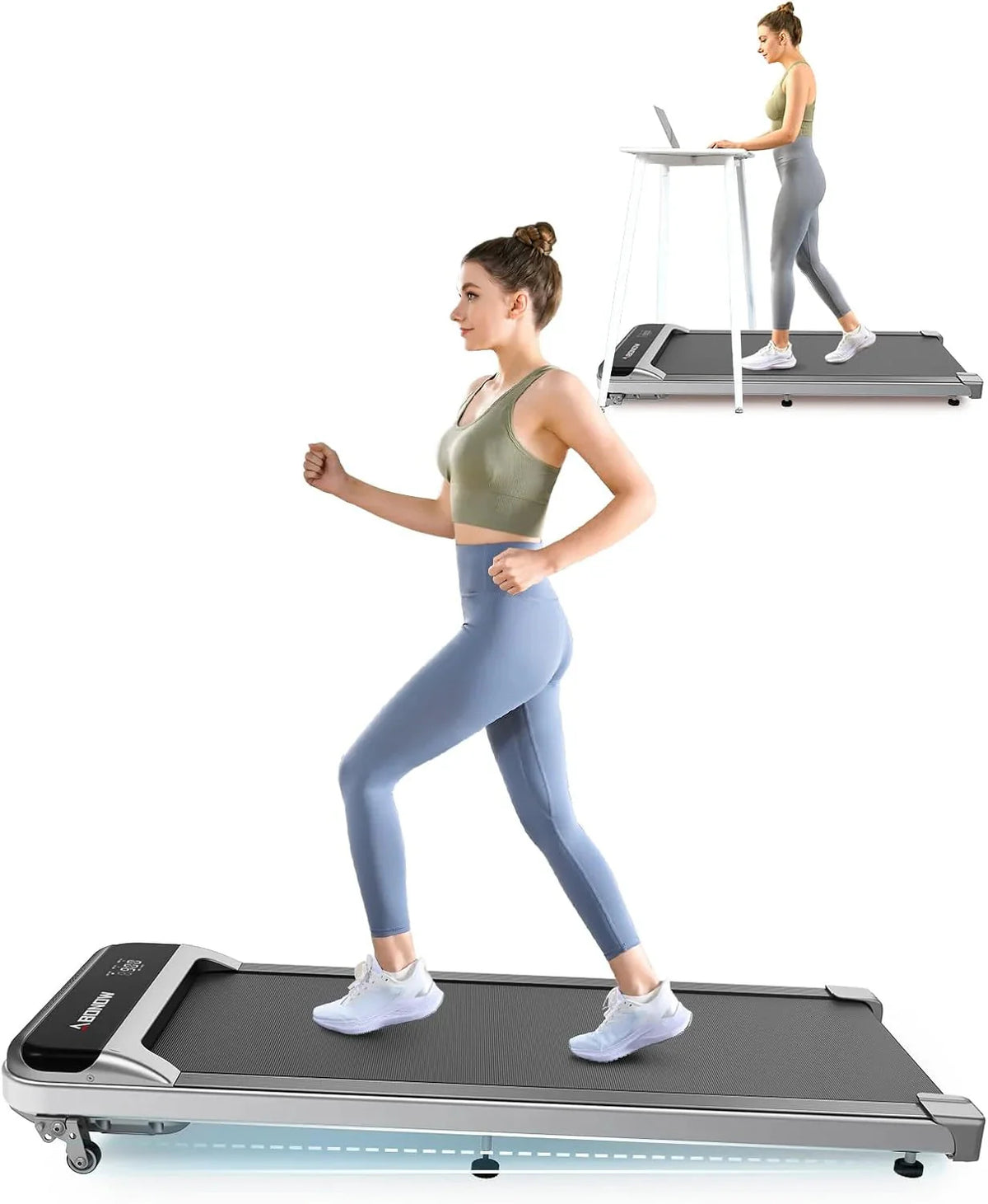 Walking Pad, Under Desk Treadmill with Incline for Home Office 2.5HP Portable Walking Treadmill with 280 Lbs Weight Capacity Walking Machine, Remote Control, LED Display - image 8