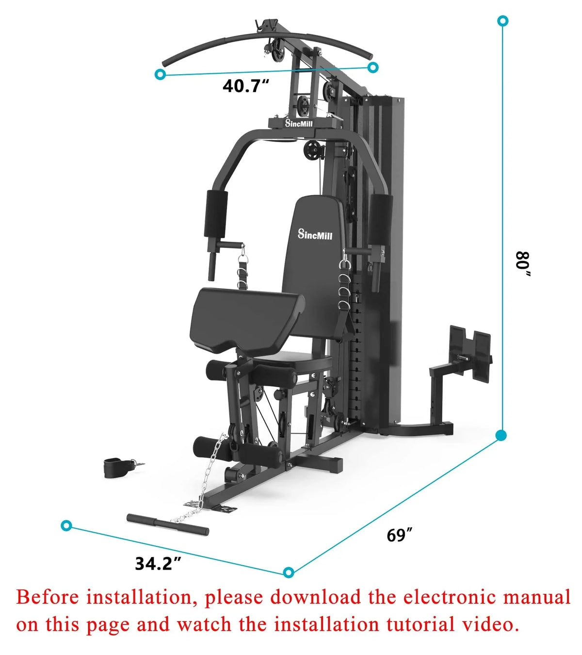 Home Gym SCM-1148L 148LB Multifunctional Full Body Home Gym Equipment for Home Workout - image 2