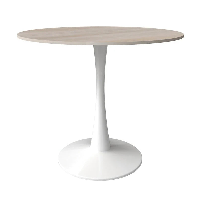 Bristol 35-Inch Round Dining Table for 4 with Sintered Stone Top and White Stainless Steel Pedestal Base - image 33