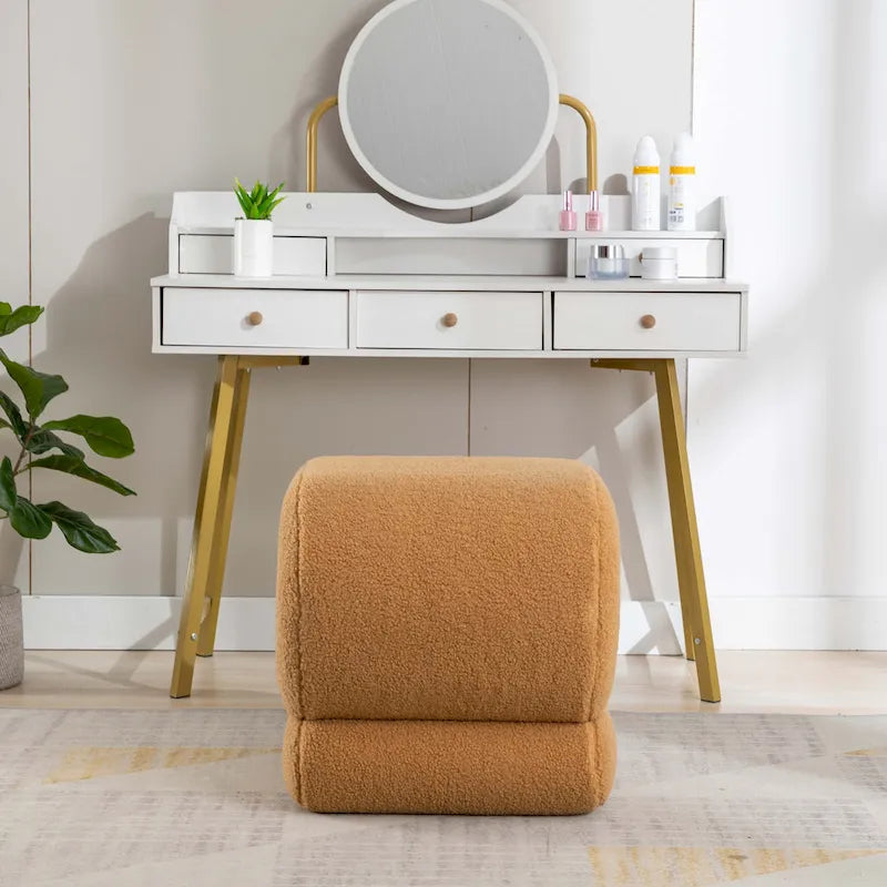 Contemporary S-Shape Ottoman Makeup Stool and Footrest for Living Room and Bedroom - image 25