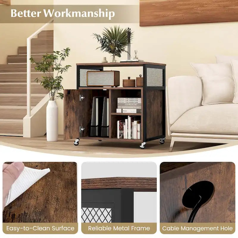 Costway Mobile File Cabinet with Charging Station & Cable - Learn More - image 10
