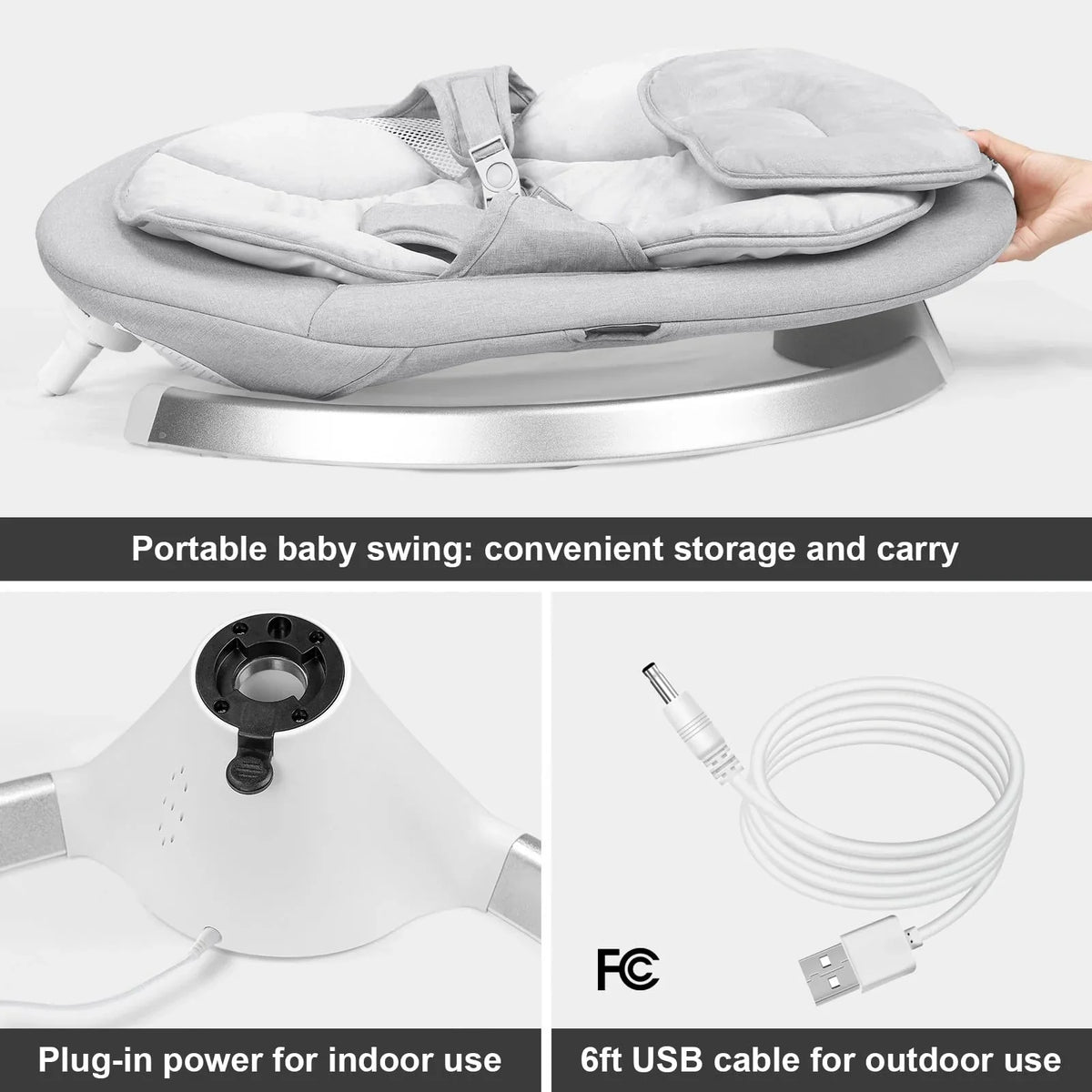 HARPPA Electric Baby Swing for Infants to Toddler with 5 Speed - image 6