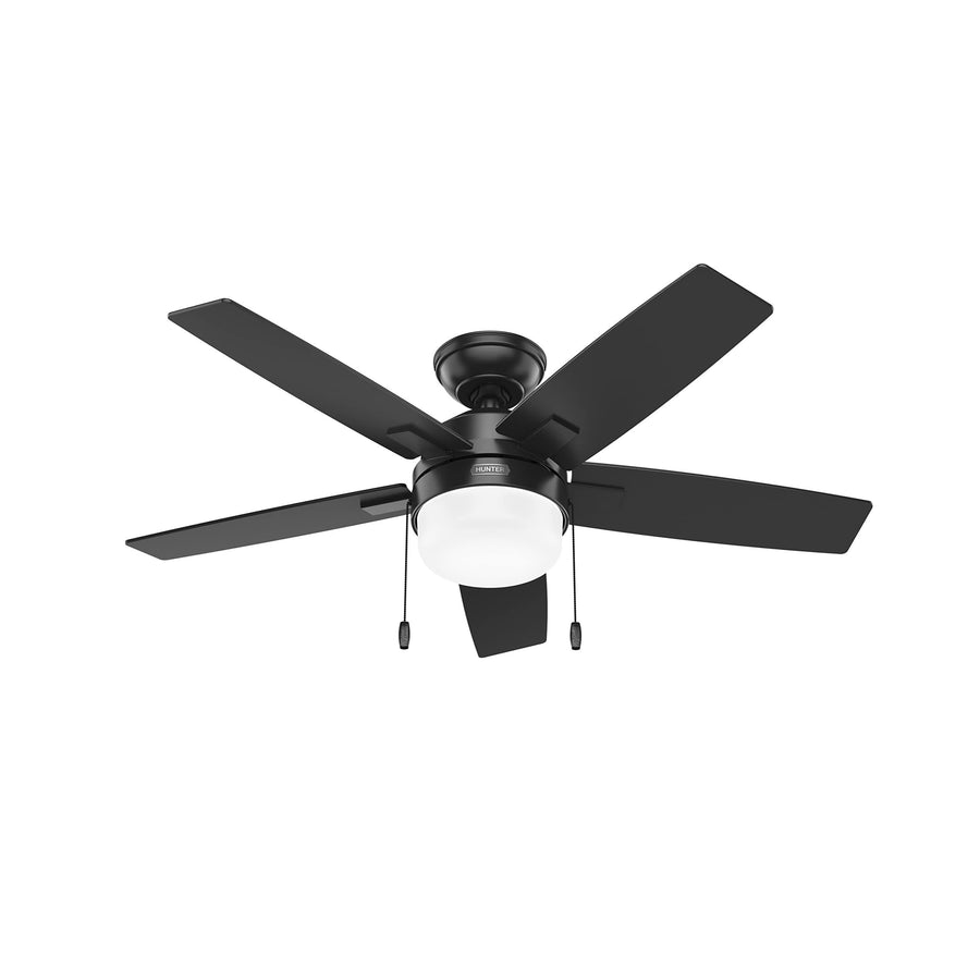 Hunter 52486 44 in. Anisten Matte Black Ceiling Fan with LED Light Kit & Pull Chain - image 1