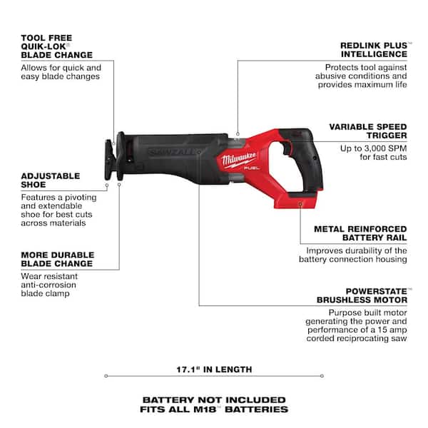 M18 FUEL 18-Volt Lithium-Ion Brushless Cordless Combo Kit (5-Tool) with 1/2 in. Impact Wrench with Friction Ring - image 4