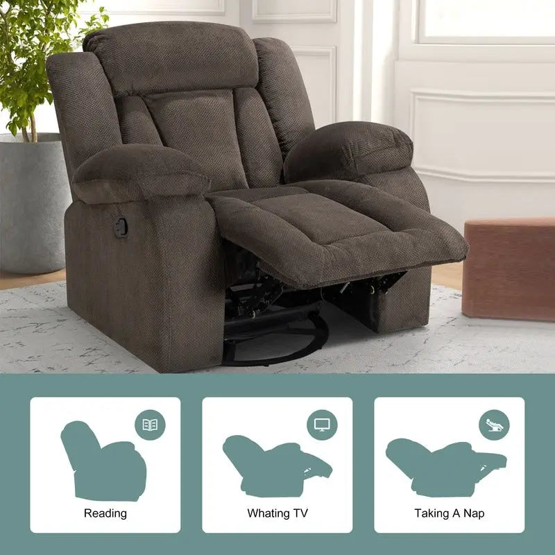 Upholstered Recliner with Rocking and Swiveling Features - image 14