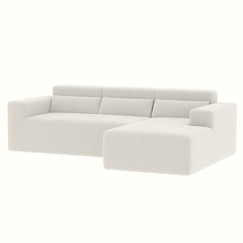Christopher Knight Home - 109 Modern L-Shaped Modular Sectional Sofa in Teddy Fabric with Chaise and Pillows - image 8