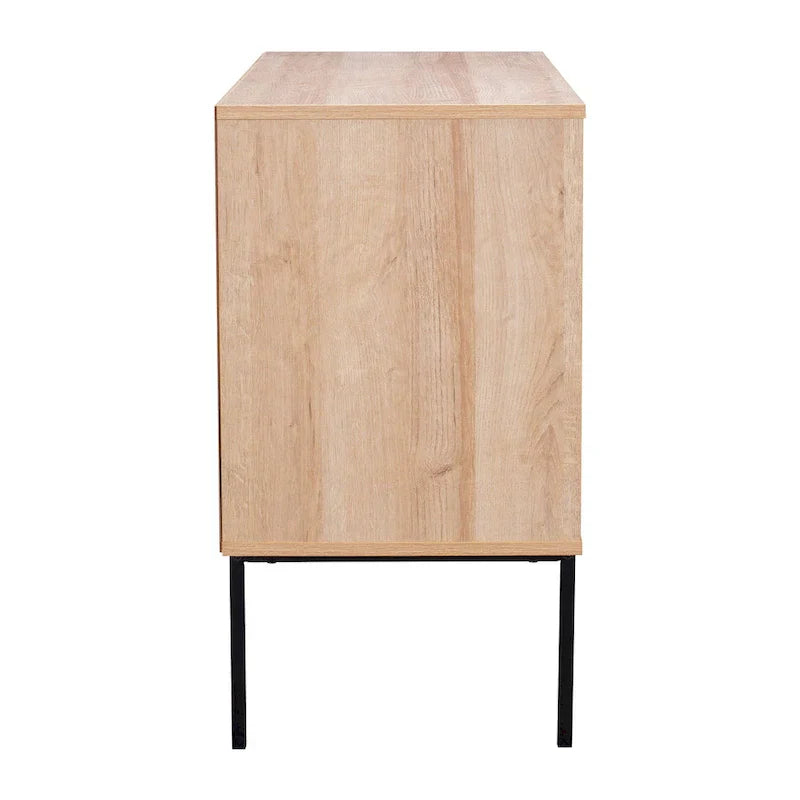 2-Door Rattan Storage Cabinet with Sideboard Design - image 9