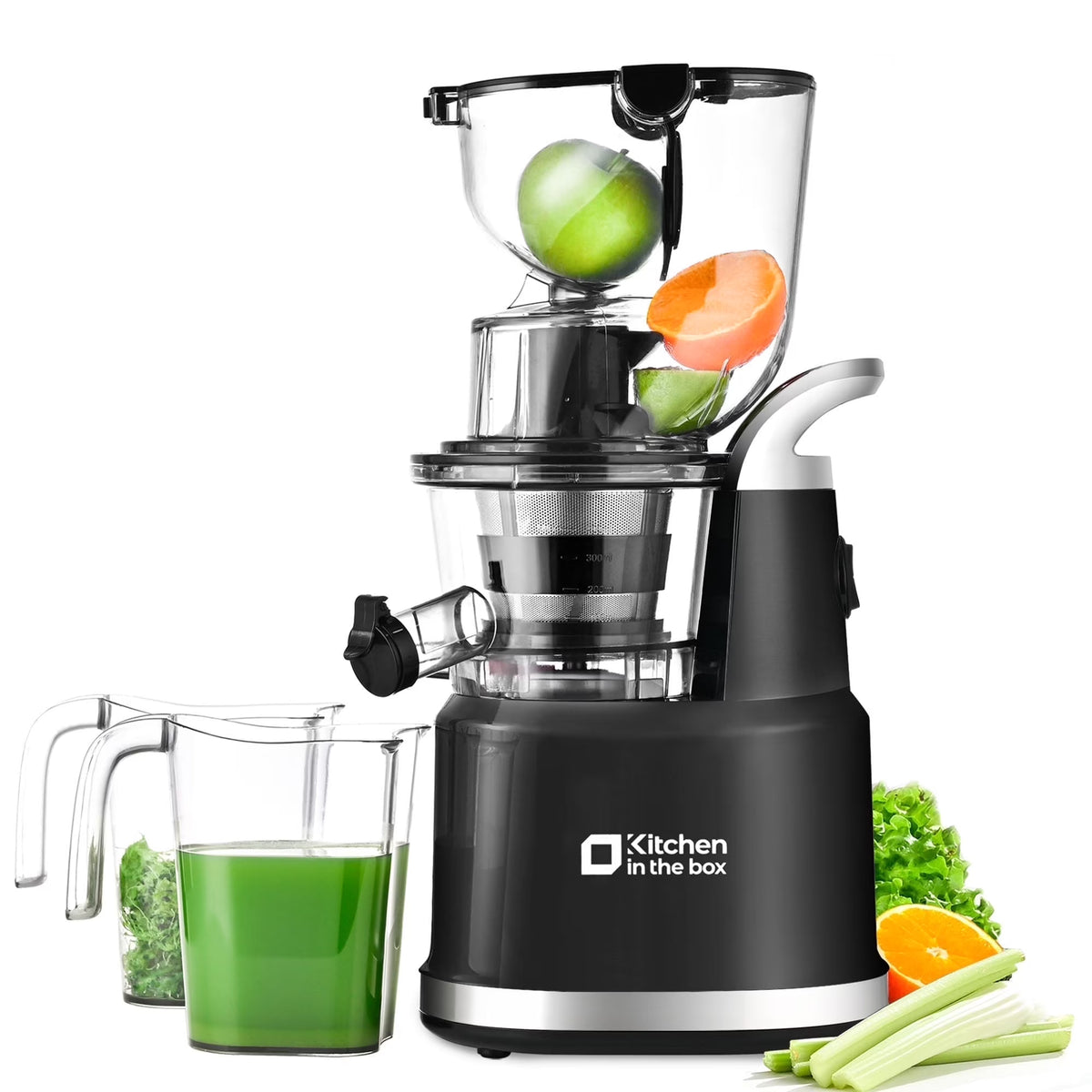 Kitchen in the Box Cold Press Juicer Machines With 3.26" Wide Feed Chute, Slow Masticating Juicer Machine for Whole Fruits and Vegetables, BPA-Free - image 5
