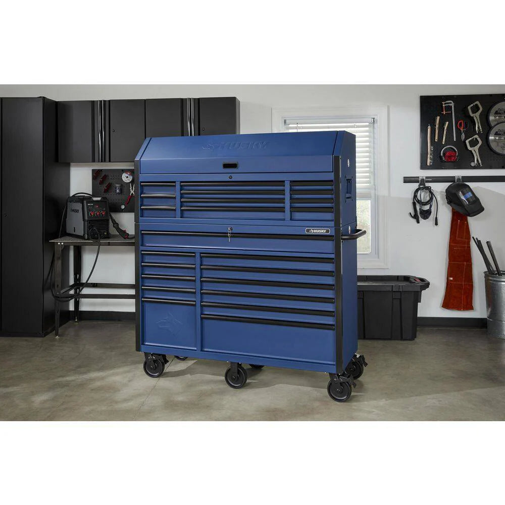 2025 56 in. W x 22 in. D Heavy Duty 23-Drawer Combination Rolling Tool Chest and Top Tool Cabinet Set in Matte Blue - image 8