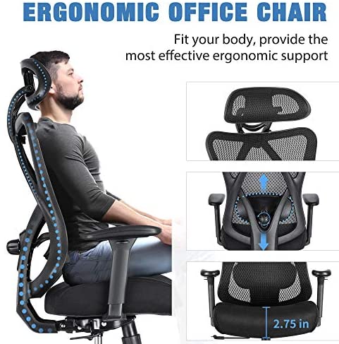 SUNNOW Ergonomic Office Chair, Mesh Computer Desk Chair , High Back Executive Task Chair - image 3