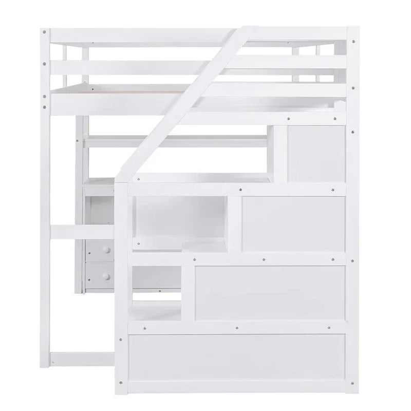 Merax Loft Bed with Integrated Desk and Storage Shelves - image 14