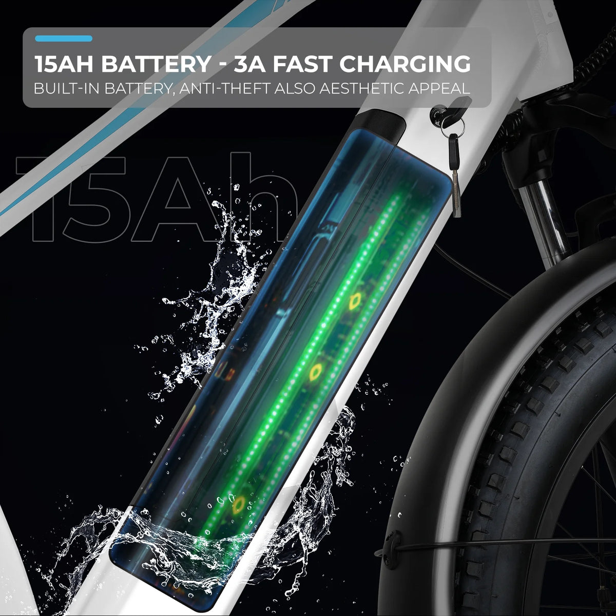 ANCHEER Electric Bike for Adults Peak 1000W Electric Bicycle 48V 15AH Battery Electric Bike 26" x 4.0" Fat Tire - image 15