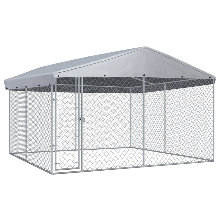 Outdoor Dog Kennel with Roof 150.4 - image 1