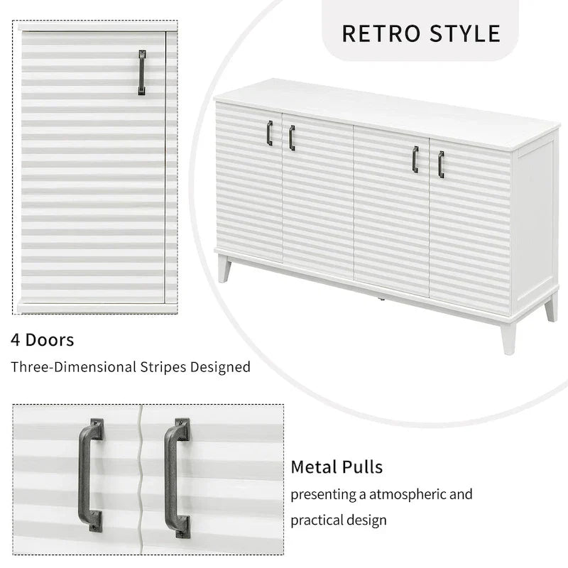 Large 4-Door Sideboard Buffet with Adjustable Shelves for Ample Storage - image 32
