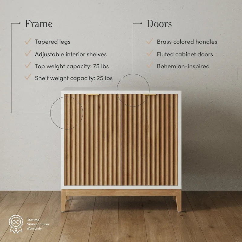 Jasper Contemporary Sideboard - Kitchen Storage Cabinet with Elegant Fluted Doors - image 30