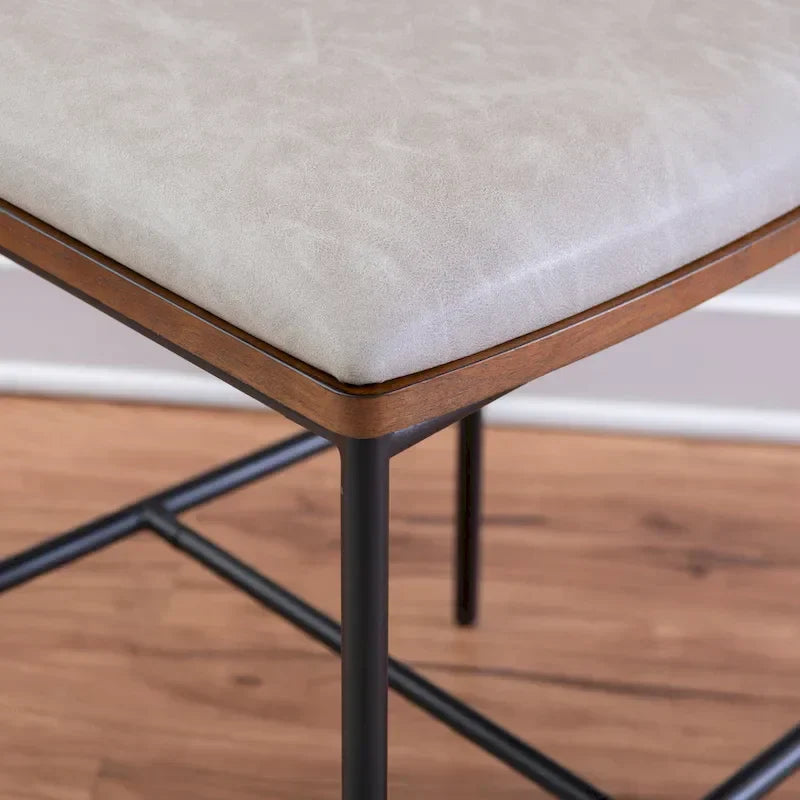Lowrey 25-Inch Counter Stool with Metal Frame and Faux Leather Upholstery - image 8