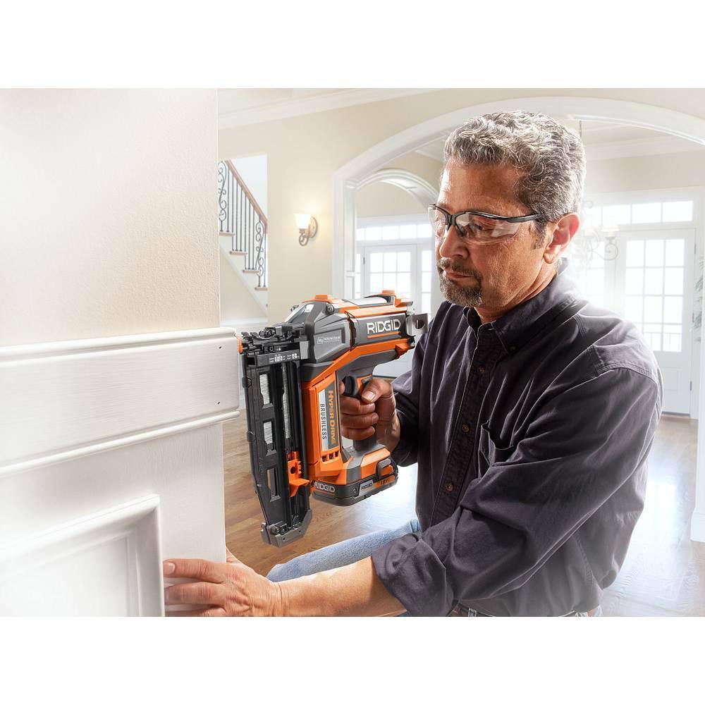 RIDGID 18V Brushless Cordless Nailer Combo Kit with Brad & Finish Nailers, Battery & Charger - image 11