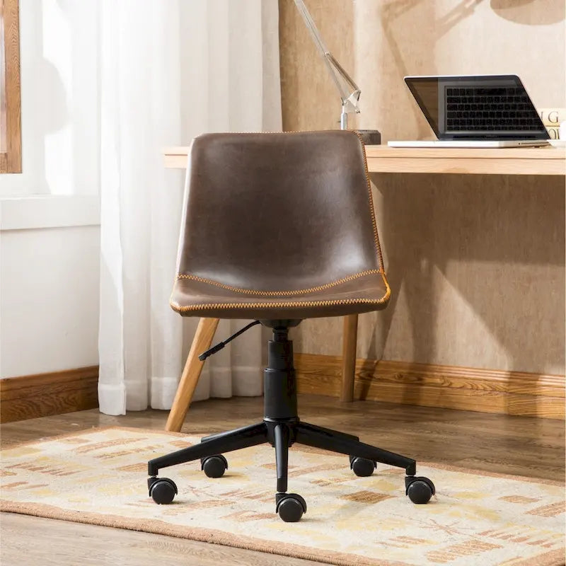 Roundhill Furniture Cesena 360° Swivel Office Chair with Faux Leather and Air Lift - image 3