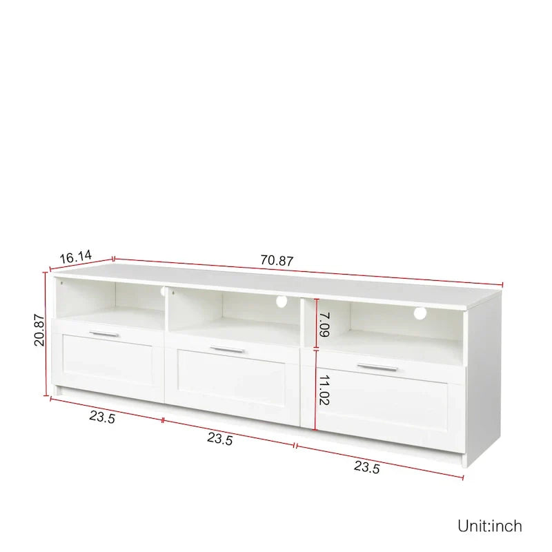 Contemporary 70.87" TV Cabinet with 3 Storage Drawers - Stylish Entertainment Center for Living Room - image 7