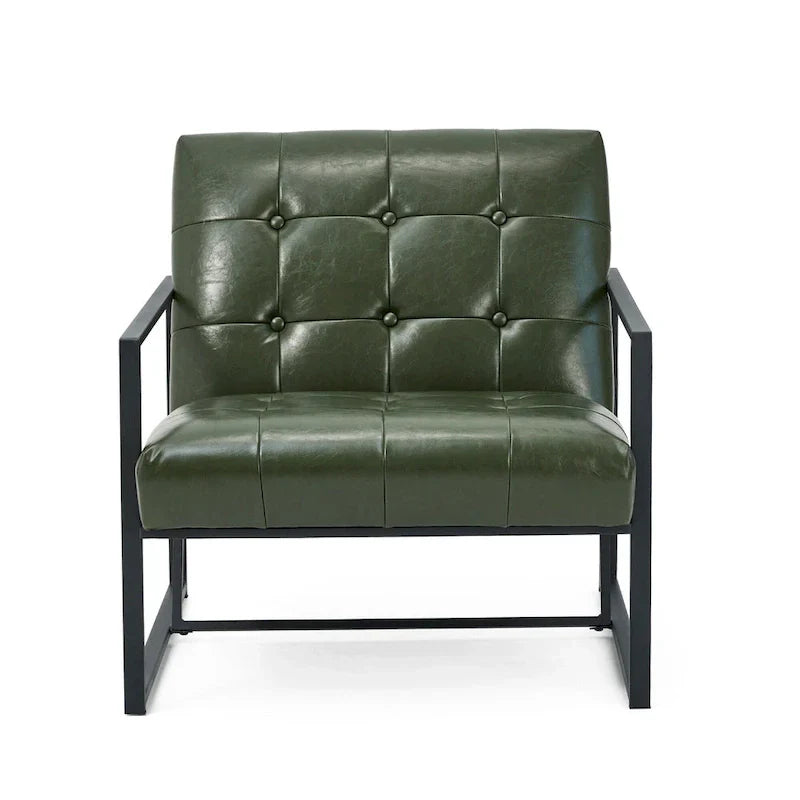 Glitzhome Set of 2 Mid-Century Tufted Accent Chairs in 29.25W PU Leather - image 31