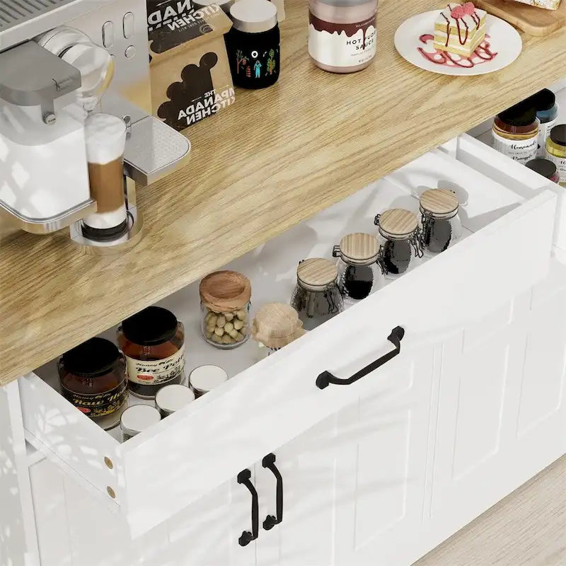 Rustic Farmhouse Sideboard Buffet Cabinet with 2 Drawers and 4 Doors for Storage - image 9