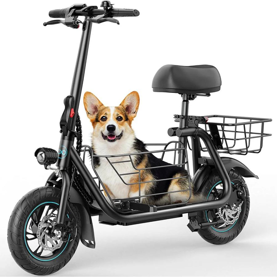 Gyroor Electric Scooter with Basket & Seat, 550W, 20 Mile Range - image 1