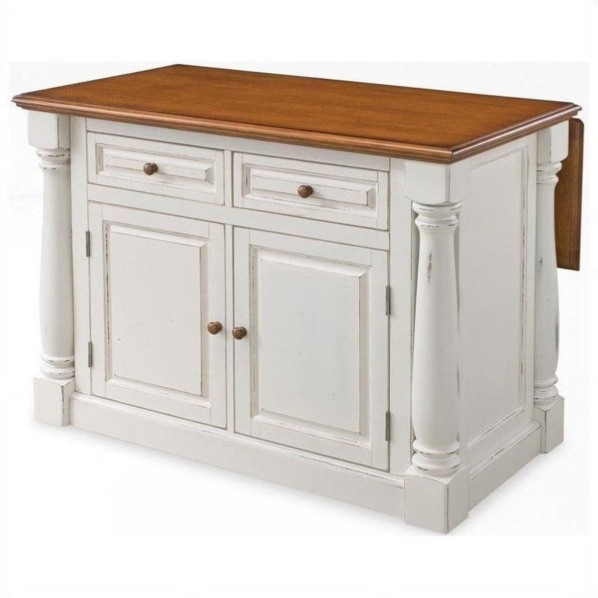 Bowery Hill Antiqued Kitchen Island in Antiqued White - image 1