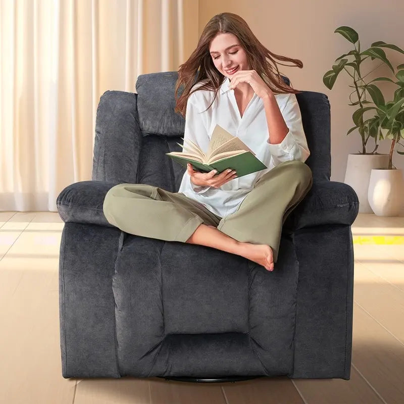 Upholstered Recliner with Rocking and Swiveling Features - image 24